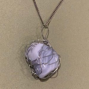 Blue lace agate necklace